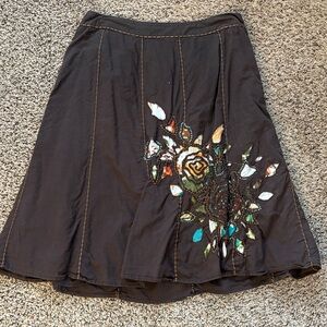 Tribal Black Skirt with Colorful Embroidery